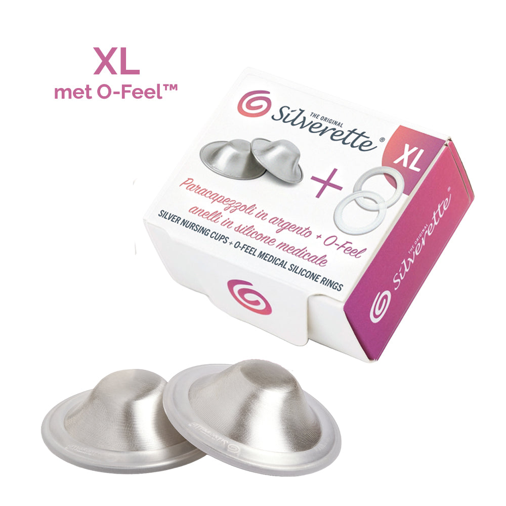 Silverette® tepelkapjes met siliconen ringen