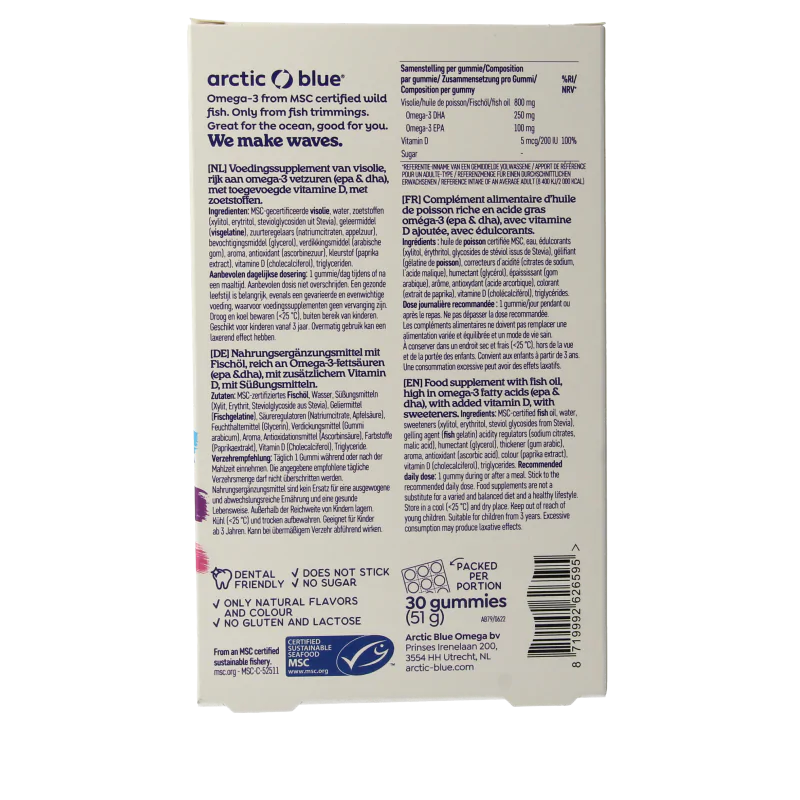 Arctic Blue Omega 3 DHA, EPA en vitamine D [3+ jaar]