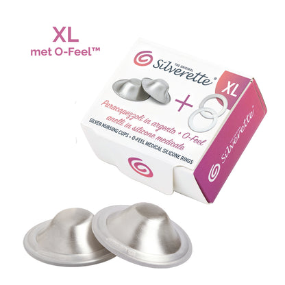 Silverette® tepelkapjes met siliconen ringen