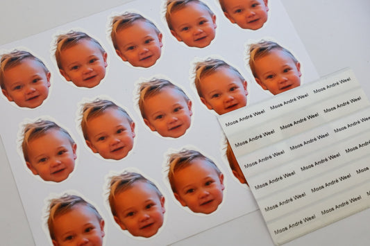 Gepersonaliseerde Stickers met Foto en Stempel en Stickers met Naam